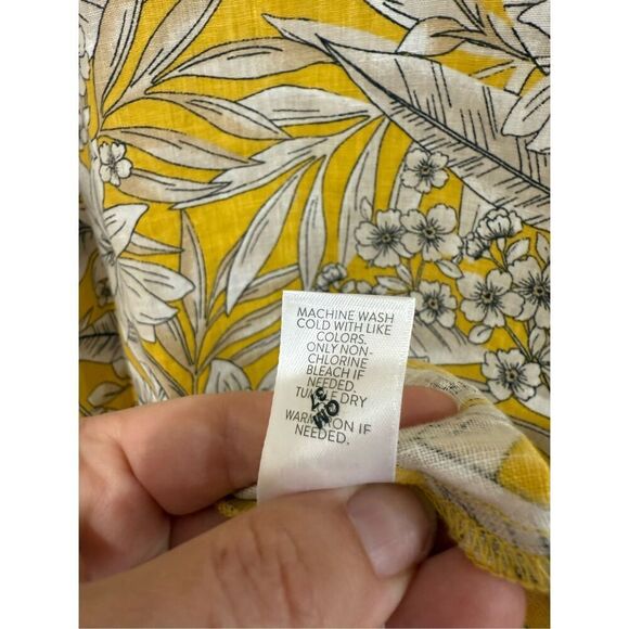 J. Jill  NWT Linen A-Line Midi Dress Daisy Vibrant Tropical  Sz L - Picture 6 of 9